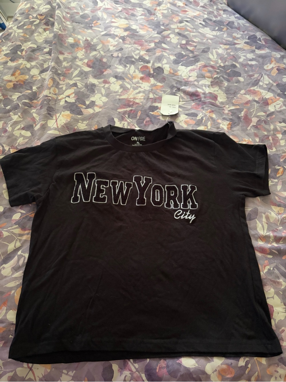 On Fire Black New York City Graphic Short-Sleeve Tee